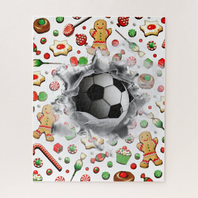 Presente de Natal de Futebol único Quebra-Cabeça (Vertical)