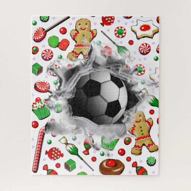 Presente de Natal de Futebol único Quebra-Cabeça (Vertical)