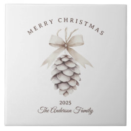 presente de Natal de pinecone branco creme persona