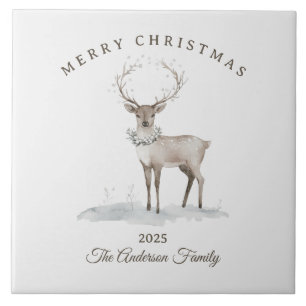 Presente de Natal de rena branco creme personaliza