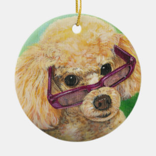 Presente de Natal do Ornamento de Poodle Apricot