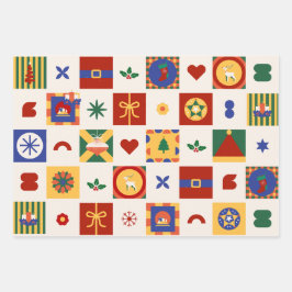 presente de padrão geométrico de Natal