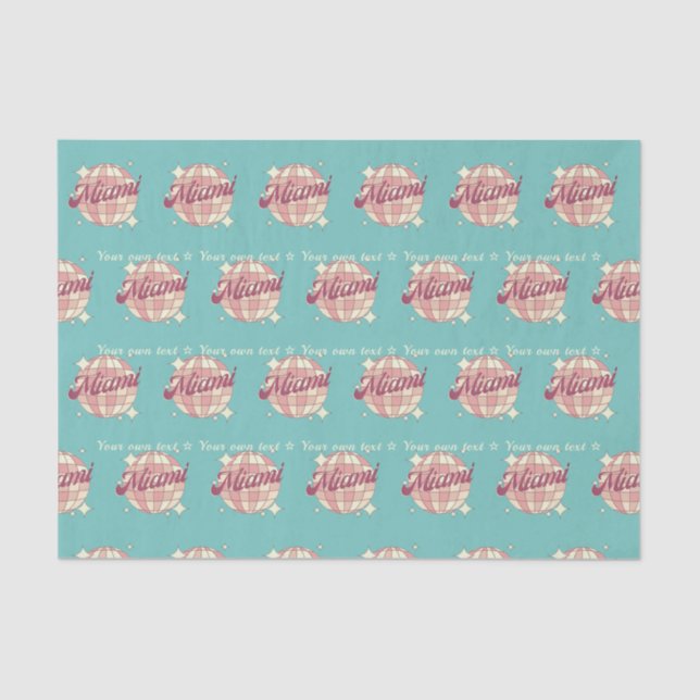 Presente de Papel Tecido embrulhando Miami cidade  (Frente )