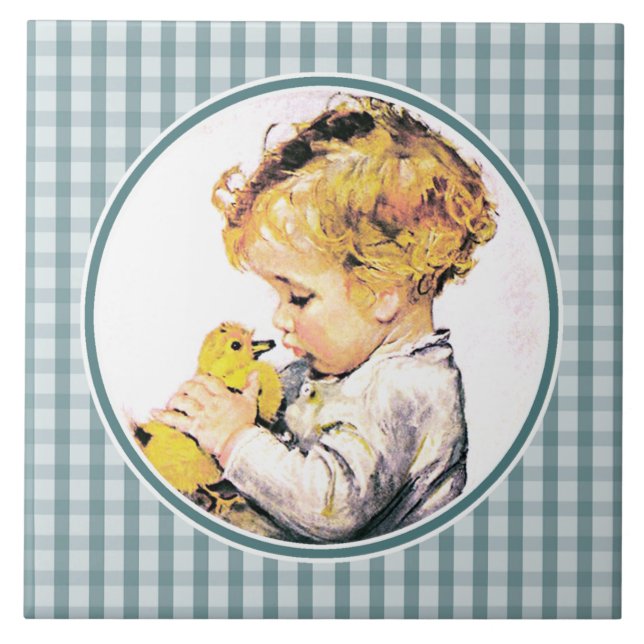 Presente de Páscoa de Bebê Antigo com Patinho (Frente)