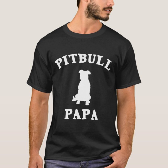 Presente de Pitbull para Pai, Camiseta de Amante d (Frente)