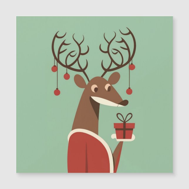 Presente de presente de rena de Natal minimalista (Frente)