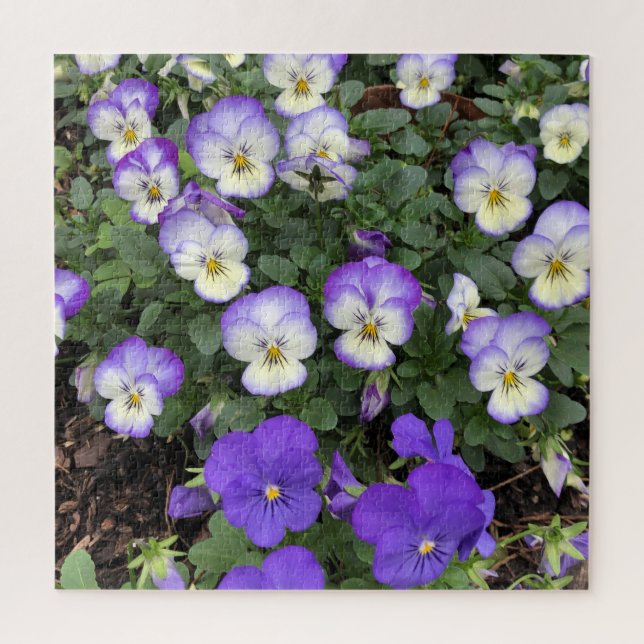 Presente de quebra-cabeça floral de flor de pensam (Vertical)