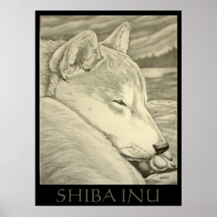 Presente de Shiba Inu do poster da arte do cão do