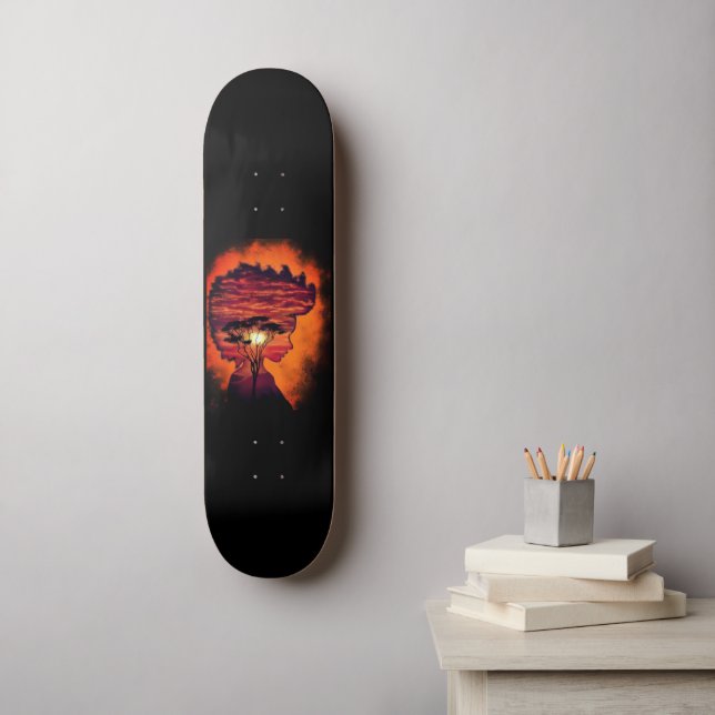 Presente de Skateboard Desejo Noturno Sunset (Arte de parede)