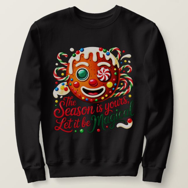 Presente de Suéter de Natal Festivo (Frente do Design)