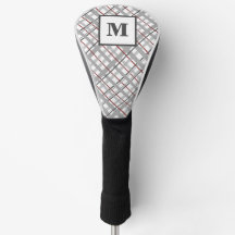 Presente de Xadrez Monograma Vermelho Cinza Prata