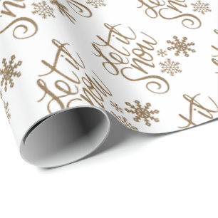 Presente Deixe-o nevar o papel de moldagem de Natal