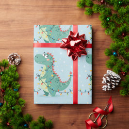 Presente Dinossauro Bonito De Natal Acende Papel Para Crian