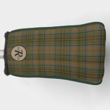 Presente do Monograma de Homens Marrom Verde xadre