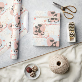 Presente Dois Gatos no Amor Papel de Moldagem de Dia de os 