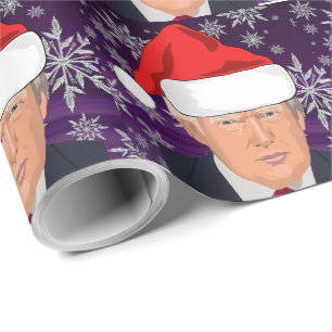 Presente DONALD TRUMP SANTA HAT HAT: Papel de embrulhamento