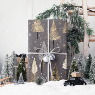 Presente Dourado Natal Lux no Papel de Moldagem de Cinzas