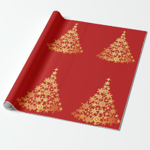 Presente Dourado papel de enrolamento vermelho escuro da ár