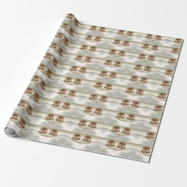 Presente Dourado papel de moldagem de férias dos sinos de N (Desenrolado)