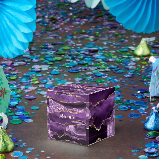 Presente Dourado Roxo ou Caixas de Favoritos com N (Festa)