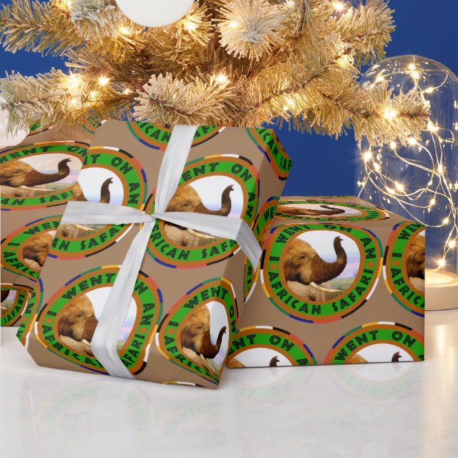 Presente Elefante canta papel africano de enrolação Safari (Feriados)