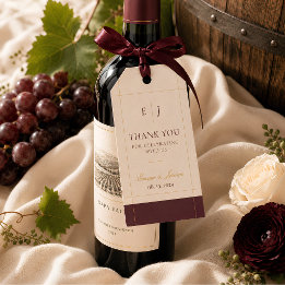 Presente Elegante Etiqueta de Agradecimento para Casamento