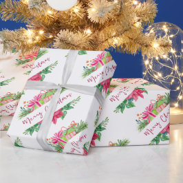 Presente Elementos de Natal Feliz Papel de Mola de Natal