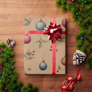 Presente Enfeites de Natal com Papel Marrom