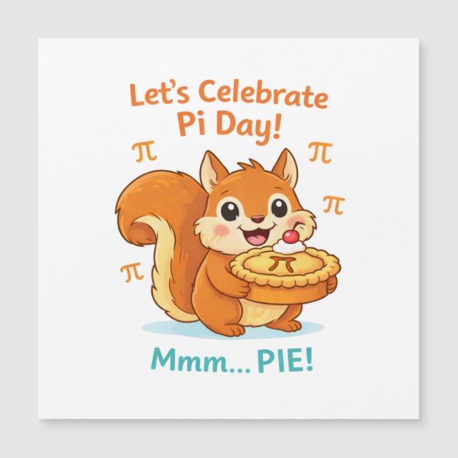 Presente engraçado do Dia do Pi com animal e torta (Frente)