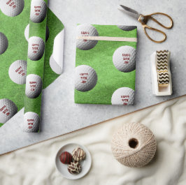 Presente Esfera de Golfe e Papel de Embalagem Personalizado