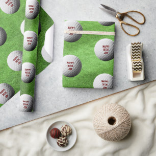 Presente Esfera de Golfe e Papel de Embalagem Personalizado