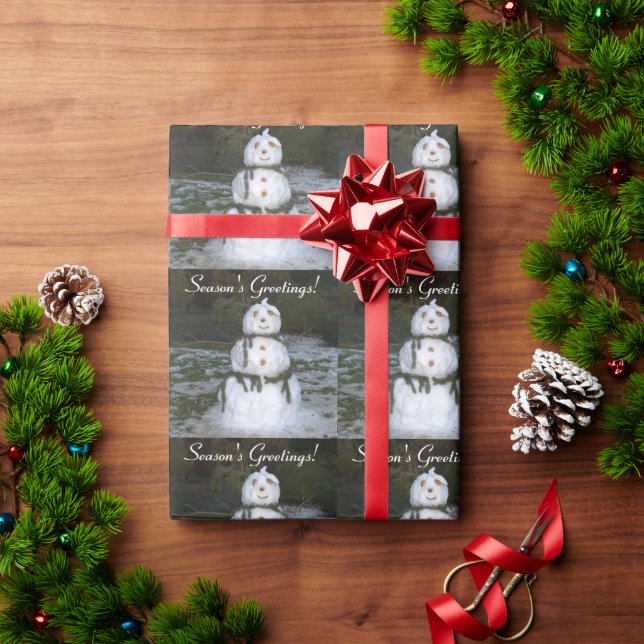 Presente Esfregando a Neve de Papel com Spruce Scarf (Presente de Natal)