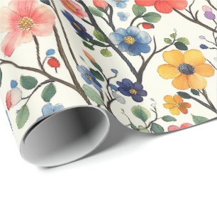 Presente Estilo de Aquarela de Papel Molhado Design Floral