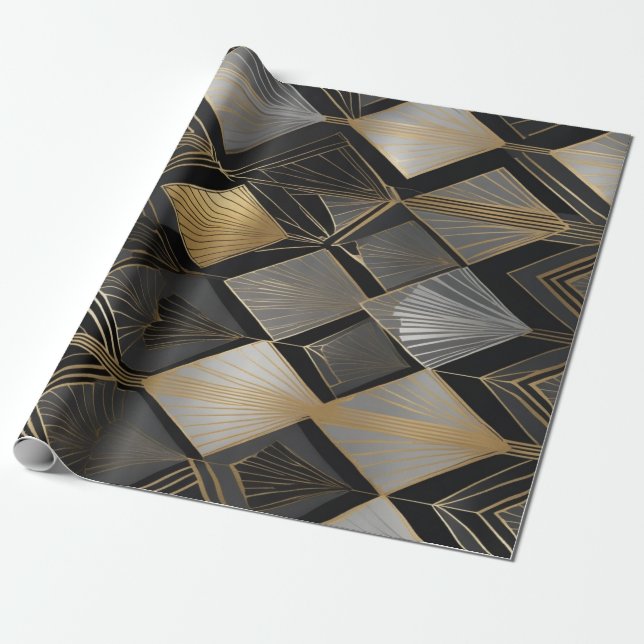 Presente Estilo de papel embrulhado inspirado na Deco da Ar (Desenrolado)
