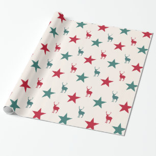 Presente Estrelas do vintage e papel de envolvimento da