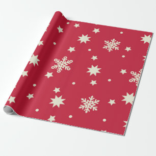 Presente Estrelas e flocos de neve Papel de enrolamento de