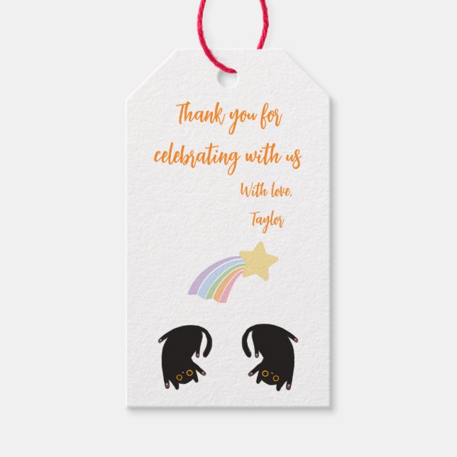Presente Etiqueta de Agradecimento para Aniversário de Bebê (Frente)
