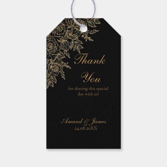 Presente Etiqueta de Agradecimento para Favors de Casamento (Frente)