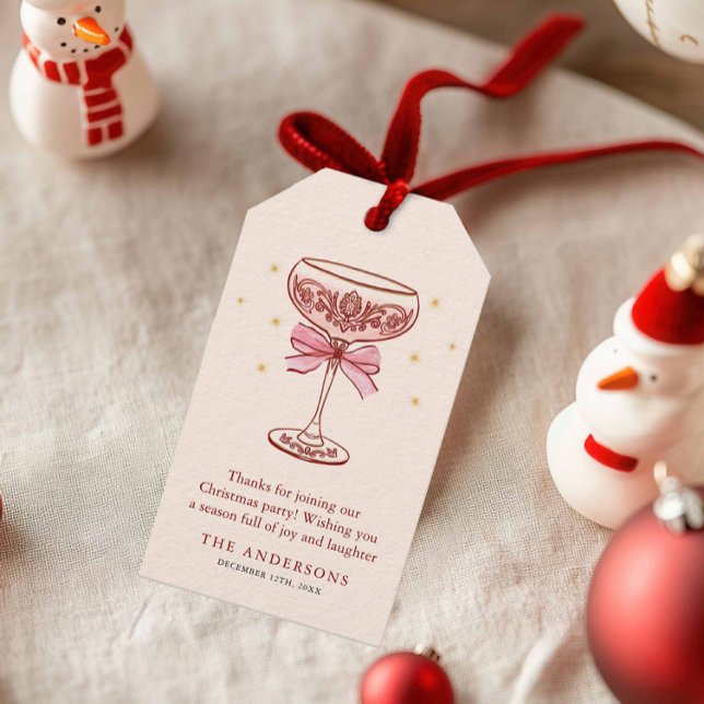 Presente Etiqueta de agradecimento para festa de Natal (Christmas Cocktail Party Favor Tags)
