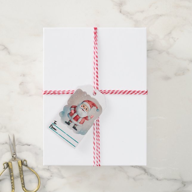 Presente Etiqueta de Natal alegre para os papais noeis (Com cordão)