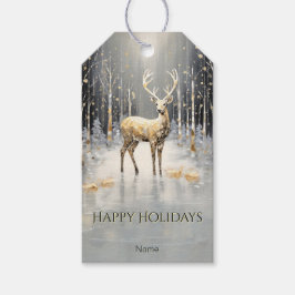 Presente Etiqueta de presentes de Natal Dourado para Reinde