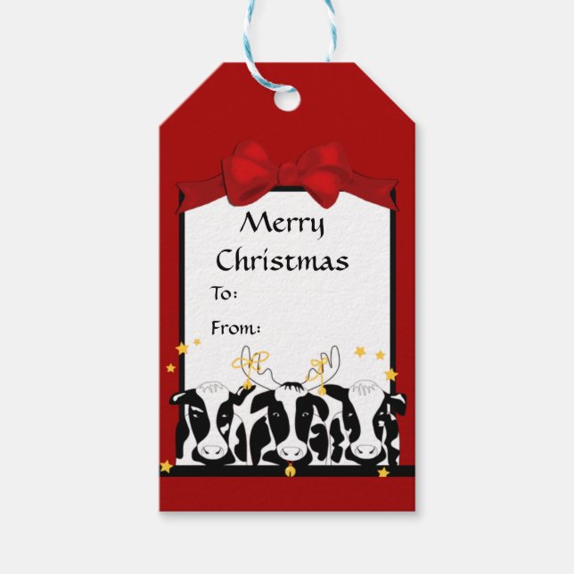 Presente Etiqueta de presentes para as vacas de Natal (Frente)