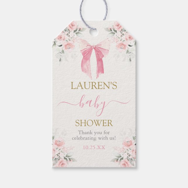 Presente Etiqueta de presentes para Chá de fraldas do Urso  (Frente)