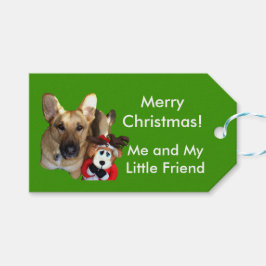 Presente Etiqueta de presentes para fotos de cães de Natal 