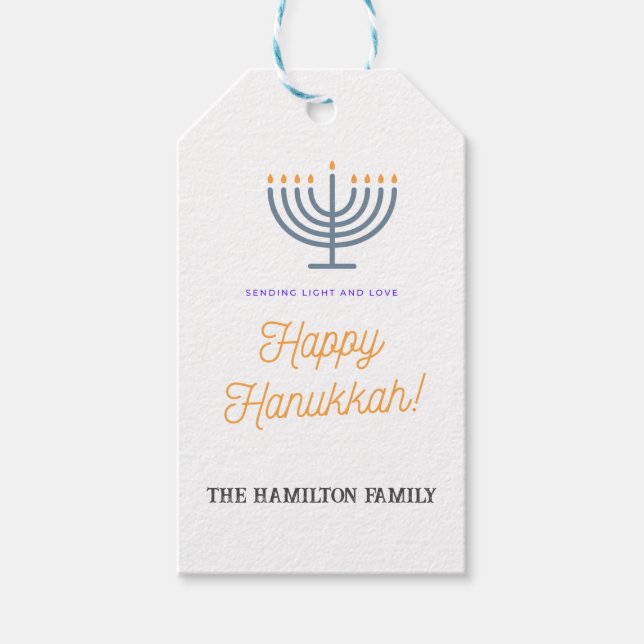 Presente Etiqueta de presentes para Hanukkah feliz - person (Frente)