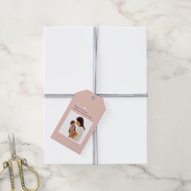 Presente Etiqueta de presentes para o dia da mãe personaliz (Com cordão)