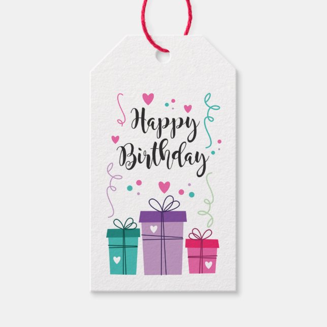 Presente Etiqueta para regalo Happy Birthday (Frente)