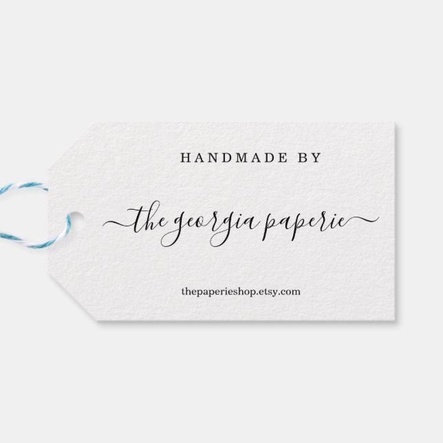 Presente Etiqueta Personalizada para Itens Feitos à Mão (Verso Horizontal)