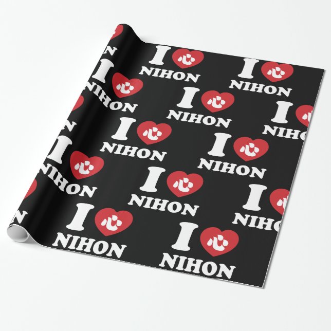 PRESENTE EU AMO [AMO] PAPEL DE EMPACOTAR NIHON (Desenrolado)