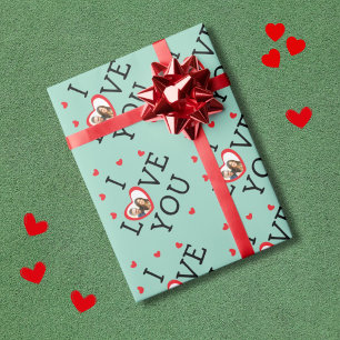 Presente "Eu te amo" Namorados personalizado Papel de ondul